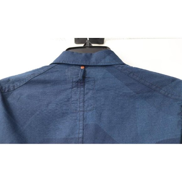 NWT G-Star RAW Shirt Mens Small Landoh Long Sleeve Button Up Dark Blue geometric - Picture 13 of 16